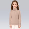 thumbnail image 4 of Mercatoo Kids Girls Thermal Turtleneck Sweater Toddler Baby Ribbed Knitted Mock Neck Pullover Sweatshirt Winter Warm Top, 4 of 5