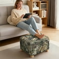 thumbnail image 3 of Xoenoiee Hunting Camo Forest Print Stretch Square Ottoman Cover Folding Storage Stool Furniture Protector Soft Square Slipcover with Elastic Bottom, S, 3 of 7