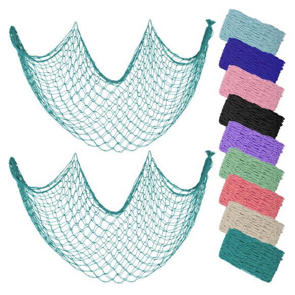 Redes decorativas de pesca acuática ZUEXT, paquete de 2 unidades, 203 x 102 cm