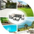 thumbnail image 6 of Costway 7 PCS Patio Rattan Dining Set Sectional Sofa Couch Ottoman Garden White, 6 of 12