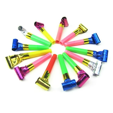 Hukai Party Blowers 100 Pack Colourful Bulk Plastomer Blowouts Party-Popper Horns Dragon Noise