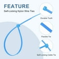 thumbnail image 3 of Uxcell Cable Zip Ties Self-Locking Nylon Wire Tie Wraps Heavy Duty for Indoor and Outdoor Blue 8 Inch, 3 of 6