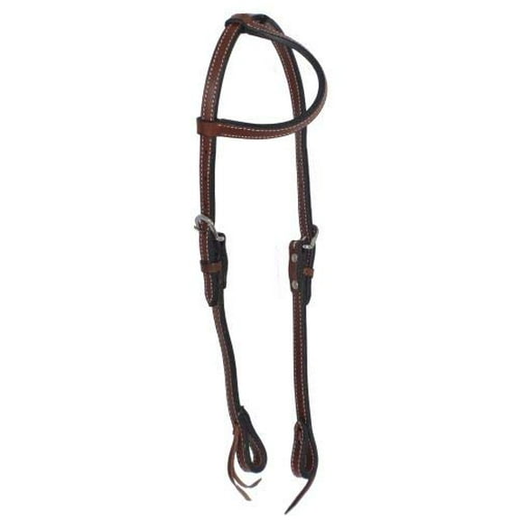 Showman Single Ear Dark Brown Leather Headstall