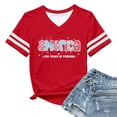 thumbnail image 4 of Rvusndi 4th of July Shirts Women 250 Anniversary Usa Summer Tops Graphic Tees Stylish Printed Short Sleeve V Neck Comfortable Casual Daily Everyday Wear, 4 of 4