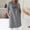 A01533-Gray, variant on CALAFEBILA Womens Summer Dresses Long Sleeve V-neck Print Mini Sun Dress Cotton Linen Pockets Short Women's Dresses