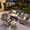Black, variant on Ovios Wicker Patio Furniture Sets Outdoor Conversation Sectional Sofa with Swivel Chairs & Fire Pit