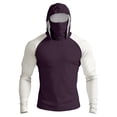 thumbnail image 2 of Dresfit Sun Shirt Mens Upf 50+ Hooded Fishing Shirts Summer 2026 Long Sleeve Outdoor Pullover Big and Tall Muscle Workout Hoodies with Face Mask Dark Purple 2XL, 2 of 9