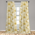 thumbnail image 5 of Ambesonne Floral Curtains, Hand Drawn Dots, Pair of 28"x84", Yellow and White, 5 of 5