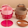 thumbnail image 4 of Eyeglass Bear Bento Box Vacuum Thermos Lunch Box Stackable Bento Containers Bear Shape Food Storage Container For Hot Food Pink, 4 of 6