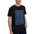 thumbnail image 2 of Bingfone Snowflake Dark Blue Men'S Loose Fit Short-Sleeve Pocket T-Shirt, 2 of 7