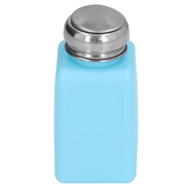 ESD Safe Square Bottle, Solvent Dispenser 6.7oz Capacity No Backflow With Stainless Steel Cover For Laboratory Use Blue,White