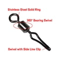 thumbnail image 4 of 100Pcs Durable Stainless Steel Fast Lock Fishing Hanging Snap Swivels With Side Line Clip Connector Fishhooks And Crap 4#, 4 of 8
