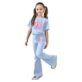 thumbnail image 3 of Gaexia Children'S Jogging Set,Girls Casual Fashion Outfit With Bow Short Sleeve Top and Long Pants for Play and Daily Wear Fashion Clothes,8-9 Years, 3 of 6