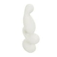 thumbnail image 6 of 7" x 18" White Polystone Curved Shaped Abstract Sculpture with Speckled Texturing, by DecMode, 6 of 9