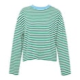 thumbnail image 5 of XIYON Womens Long Sleeve T Shirts Striped Crew Neck Tee Shirt Casual Loose Fit Going Out Tops Fall Clothing, 5 of 5