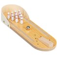 thumbnail image 1 of table de bowling Naturelle, mini Allée de bowling, Ensemble avec 10 Quilles, Jeu de Compétence, Adultes & Enfants à Partir de 3 Ans, 1 of 7
