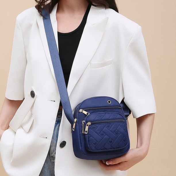 Bolso bandolera de mujer de moda Bolso de madre de edad avanzada de mediana edad para el trabajo (azul oscuro)