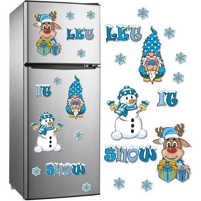 HUGFEGWE Christmas Refrigerator Magnets Decoration, Christmas Themed Magnetic Sticker, Christmas Magnetic Stickers for Refrigerator, Christmas Magnets for Fridge, Xmas Magnet Decals for U2537-24433