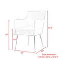 thumbnail image 5 of Inspired Home Donati Leather PU Dining Chair Set of 2 Arm Chair Knob Handle Stainless Steel Legs, Grey, 5 of 9