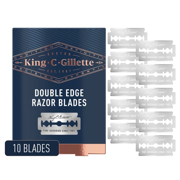 Cuchillas de afeitar de seguridad King C. Gillette 10 de acero inoxidable