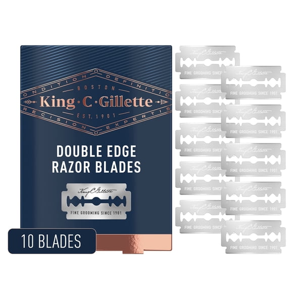 Cuchillas de afeitar de seguridad King C. Gillette 10 de acero inoxidable