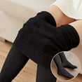 thumbnail image 3 of TuseyRxln Warm Thermal Leggings Women's Thick Plush Lined Slim Long Leggings Elastic Trousers Girls Winter Tights Pants, 3 of 6