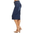 thumbnail image 2 of Fashion2Love Womens Plus/Juniors Mid Waist Below Knee Length Denim Skirt in Pencil Silhouette, 2 of 7