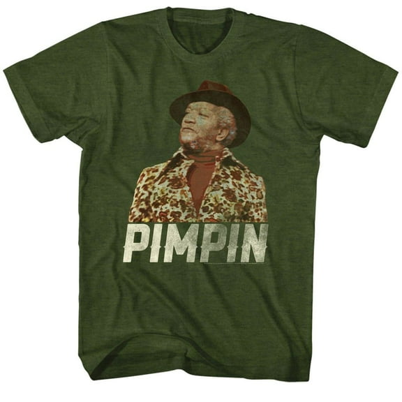 Redd Foxx Pimpin Military Green Adult T-Shirt Xl