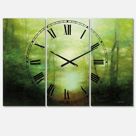Designart 'Into the Clearing Forest' Farmhouse wall clock