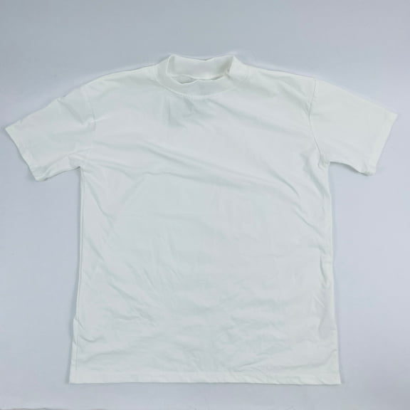 Hazeflora Men's Half Height Round Neck Short Sleeve White T-shirt, Breathable, Quick Drying