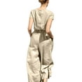thumbnail image 3 of ORQ Women Solid Girdle The Waist Pocket Short Sleeve Jumpsuit, 3 of 4