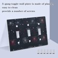 thumbnail image 3 of Yayeee Toggle Light Switch Wall Plate 2-Gang 4.56"x4.48" Decorative Outlet Cover, Starry Night Pattern, 3 of 7