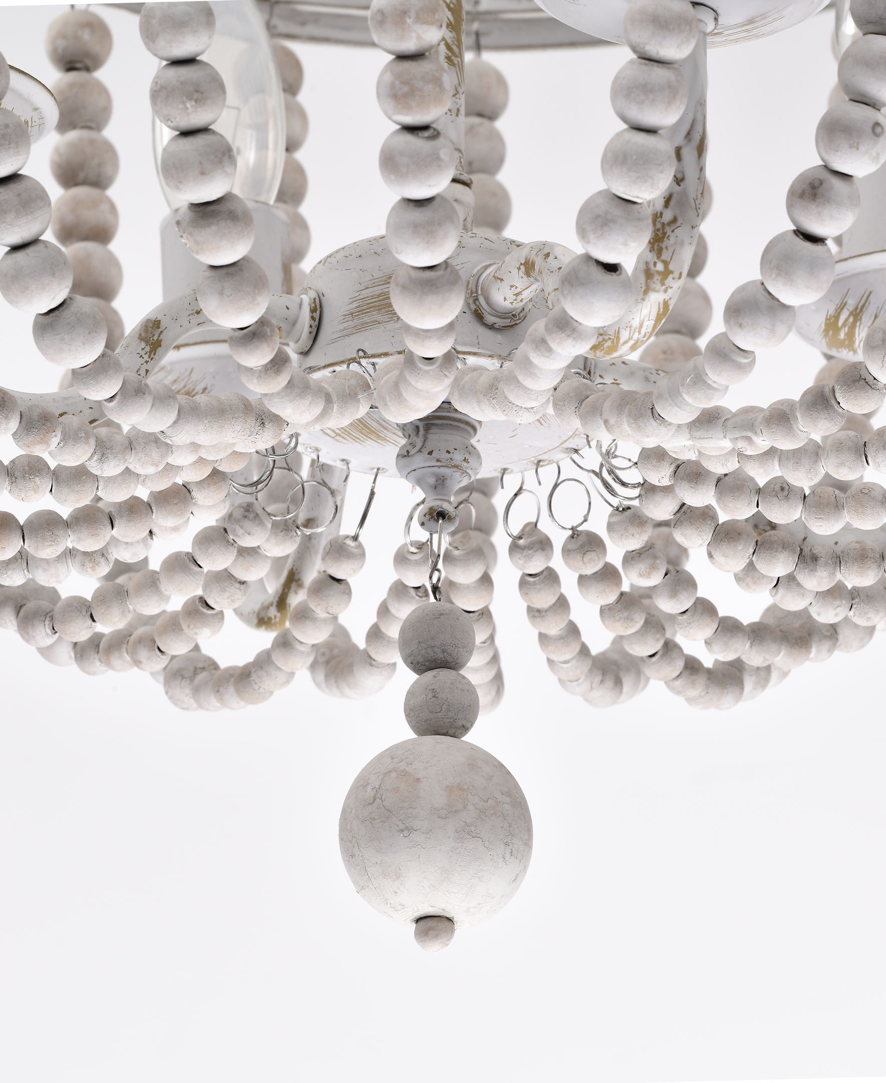 Samsa 16 in. 4-Light Indoor Weathered White and Matte Gold Finish Chandelier with Light Kit