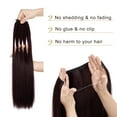 thumbnail image 4 of MY-LADY Invisible Wire Hair Extensions Adjustable Size Synthetic Hair Hairpieces for Women Long Straight Heat Resistant Fiber No Clip 20inch Natural Black&wine red, 4 of 8