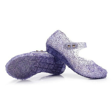 

TOWED22 Slippers For Toddler Boys Kids Sandals Toddler Dance Party Shoes Princess Girls Jelly Wedge Baby Shoes Purple