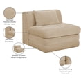 thumbnail image 2 of Meridian Furniture Stellar Beige Chenille Fabric Upholstered Modular Armless Chair, 2 of 9
