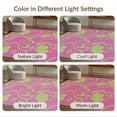 thumbnail image 7 of ODIKA 4'x6' Pink Hot Flourish with Chartreuse Accents Washable Area Rug Elegant Swirls and Botanical Motifs for Modern Stain Resistant, Low Pile, Easy Care for Dorm Room, Small Living, 7 of 7