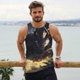thumbnail image 6 of Daiia Sleeping Dragon In Forest Printed Men's Quick Dry Fit Muscle Tank Top Slim-Fit Tank Workout Tank Top Lightweight Sports Tank Top-X-Large, 6 of 7