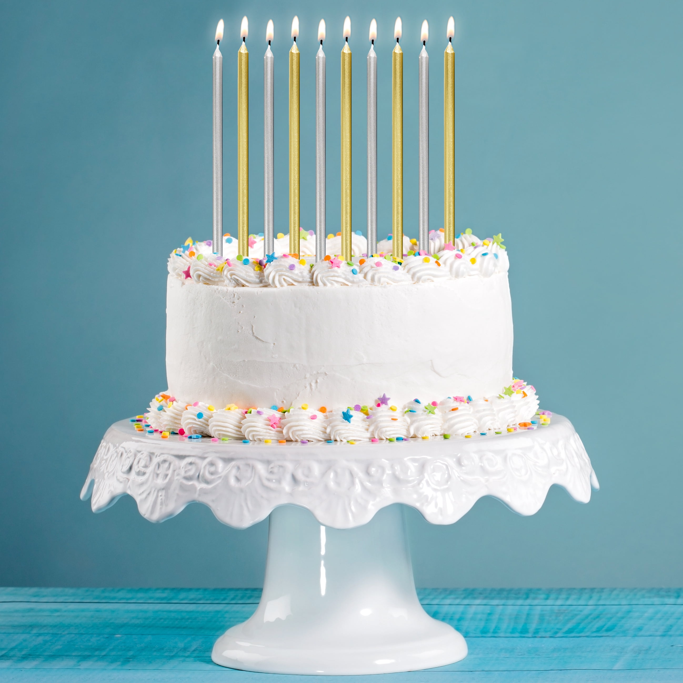 Way to Celebrate Gold and Silver Birthday Candles
