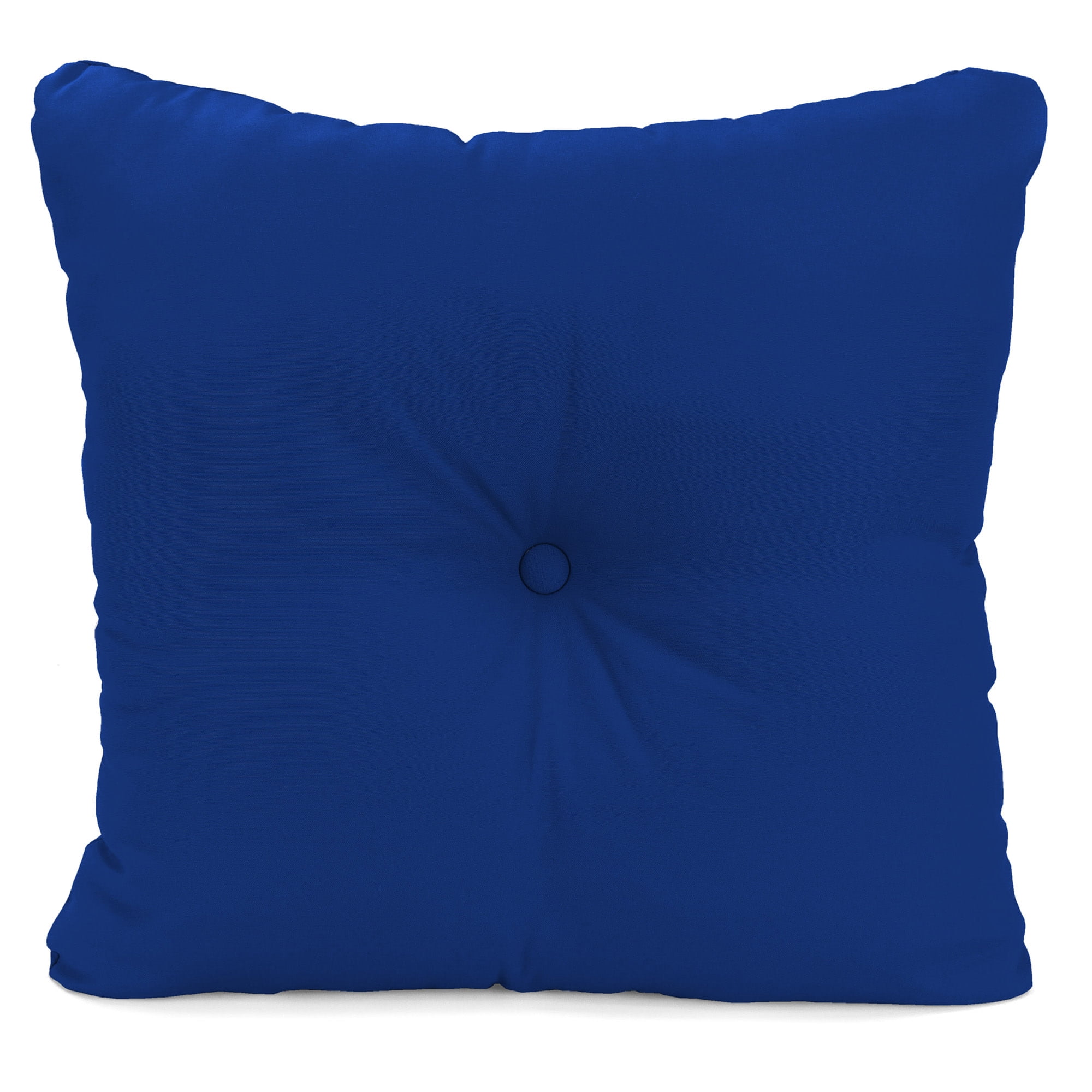 Jordan Manufacturing 23.5" x 24" Canvas Cobalt Blue Solid Square Tufted Outdoor Deep Seat Chair Back Cushion with Fabric Button