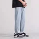 thumbnail image 2 of Pantalones casuales holgados y finos para hombre, pantalones formales de verano, pantalones holgados para hombre, pantalones de trabajo recortados, clásicos, talla grande XXXL, estilo coreano, 2 of 5