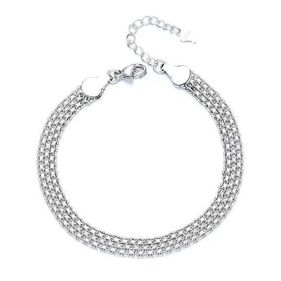 LINXIQIN Bracelet for Women and Men in 925 Sterling Silver with Circle Design