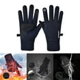 thumbnail image 3 of Cycling Gloves, Commuting Durable Windproof Waterproof Soft Touch Screen Fashion Dark Blue Medium, 3 of 8