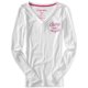 thumbnail image 1 of Camiseta gráfica con cuello en V para mujer de Aeropostale, blanca, extra pequeña Aeropostale Camiseta gráfica, 1 of 1