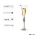 thumbnail image 5 of 4 Piece Elegant Crystal Set Wedding Champagne Glasses with Diamond Rhinestone Accents and a Polished Gold Rim - 11 in Tall with Slender Long Stems, 7 oz - Chic Toasting Set for the Bride and Groom, 5 of 7