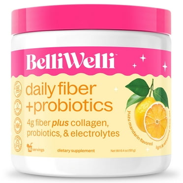 BelliWelli Daily Fiber   Probiotics Mandarin Citrus Yuzu, 6.4 oz