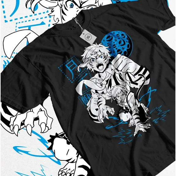 RARE Bungou Stray Dogs T-Shirt Dazai Chuuya Nakajima Atsushi Akutagawa Gift Shirt