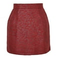 thumbnail image 4 of Falda lápiz de gamuza con estampado de leopardo Falda lápiz corta ajustada con cremallera de cintura alta para citas Rojo vino S, 4 of 6