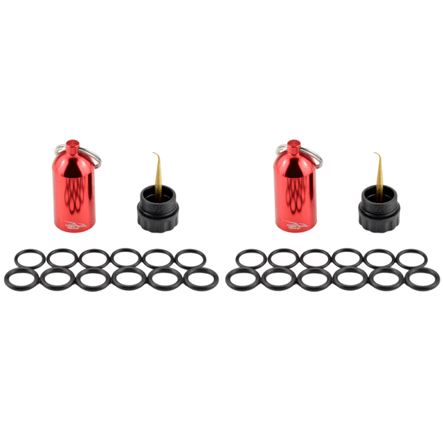 Mini Válvula Cilindro Buceo Con Kit 12 Juntas Tóricas Llavero () Rojo