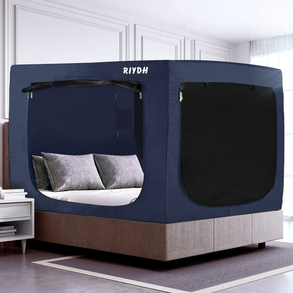 Bed Tent Bunk Twin Bed Canopy Tents for Adult - Portable Dream Tent Indoor Sleeping Tents 80% Blackout with 3 Doors Breathable Big Space Tents